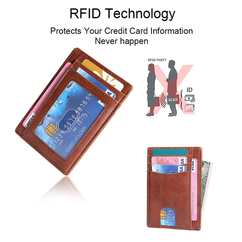 DIENQI Тонкий RFID блокирующий кредитный держатель для карт кожаный кошелек для мужчин и женщин Бизнес id держатель кредитной карты кошелек Тонкий держатель для карт Израиль