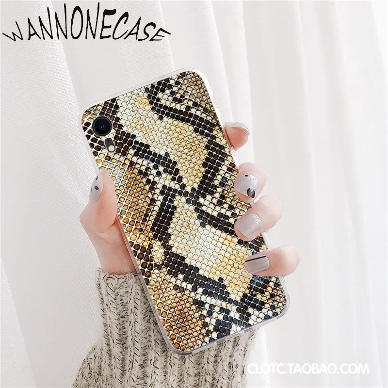 Ular Kulit TPU Lembut Silicone Ponsel Case Untuk iPhone 8 7 6 6S Plus X XS MAX 5 5S SE XR 11 11pro promax Ponsel