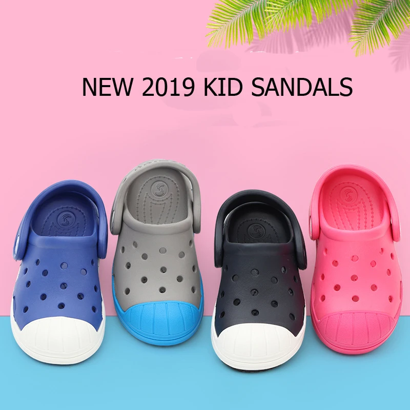 Shell head Boy Girl Beach Slippers Children Sandals Summer Cartoon Kids Shoes EVA Resistance Breathable Antislip Baby