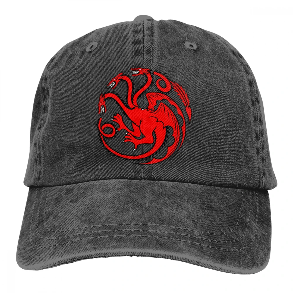 Три головы Монстр Casquette черный унисекс Мужские и женские деним Strapback бейсболка Регулируемая Гольф папа шляпа