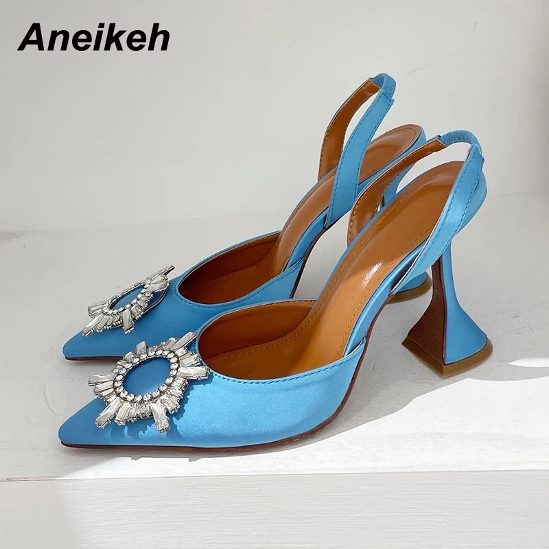 Новые летние модные туфли-лодочки Aneikeh из флока женские сандалии на каблуке 2022