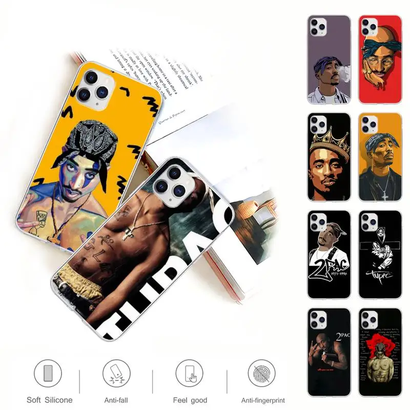 Рэпер 2pac Тупак Прозрачный чехол для мобильного телефона IPhone 12 11 Pro Max Xs X Xr 7 8 6 6s Plus 5