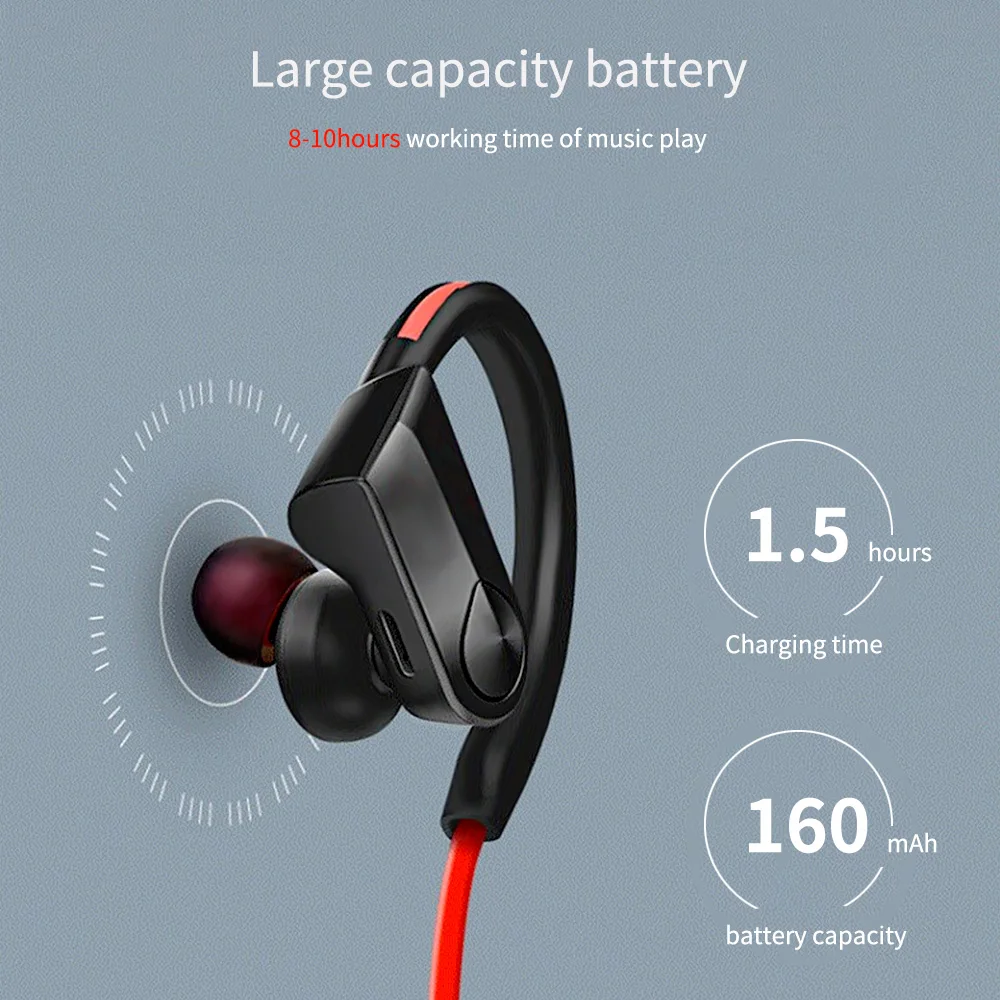 FBYEG Bluetooth наушники, беспроводные наушники, Bluetooth спортивная Гарнитура, наушники с защитой от пота, басы, шумоподавление с микрофоном для телефона