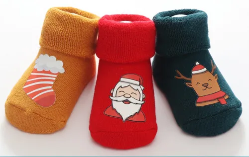 3 pair D Детские носки-тапочки детские носки с героями мультфильмов подарок для малышей, детские домашние носки-тапочки толстые Нескользящие махровые носки с кожаной подошвой - Цвет: 3 pair D