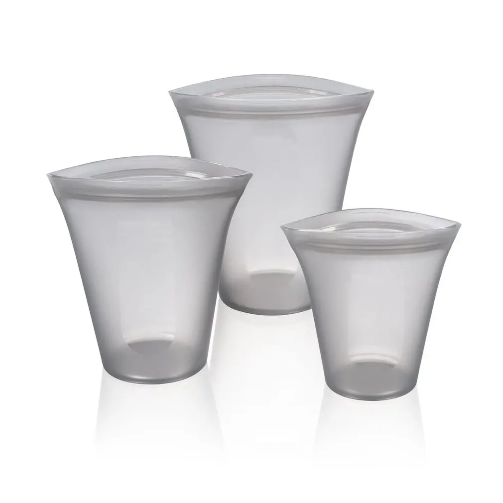 Еда Класс силиконовый слайдер застежки-молнии сумка для хранения домашнего мульти-Функция сумка для хранения миска для свежей еды свежий чашки 2/комплекты из 3 предметов - Цвет: Сливовый