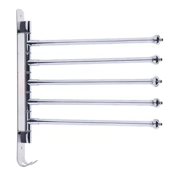 

Bathroom Stainless Steel Swivel Towel Rack Bar Holder Bath Towel Hanger Wall Mounted for Home Bathroom Hotel Use