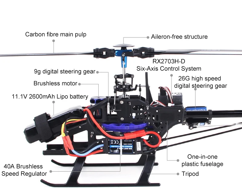 Walkera V450D03 6CH 3D система стабилизации/вертолет без Aileron