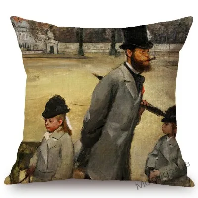 T370-19 Художественная Картина маслом Edgar Degas Impressionism, коллекция балета, танцовщицы, домашний декор, диван, льняная наволочка, наволочка - Цвет: T370-19