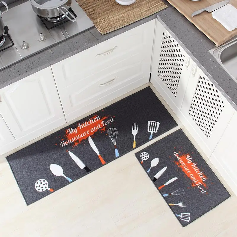 (30)Kitchen Accessory Knife Pattern Food Theme Carpet Tapete Soft Fabric Home Kitchen Floor Mat Anti Slip Rug Decor | Дом и сад