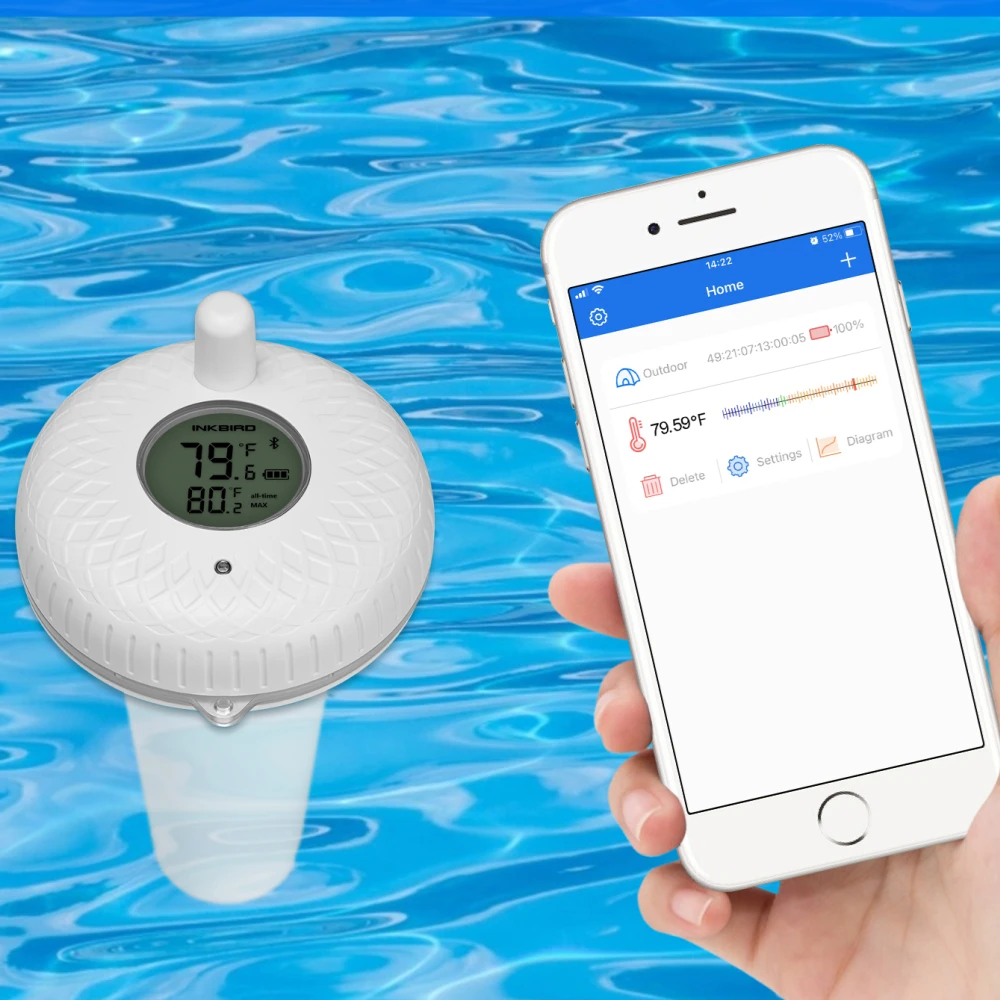 Inkbird IBS-P02B Wireless Indoor &amp Outdoor Floating Pool Thermometer for Swimming Bath Water Spas Aquariums Fish Ponds | Инструменты