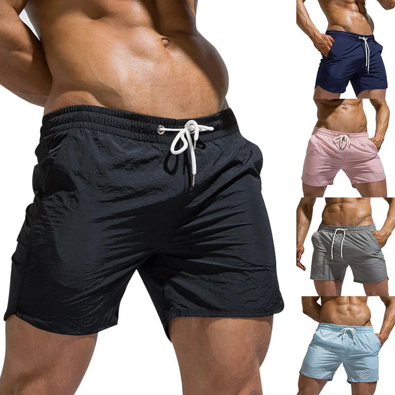 Модные красивые мужские повседневные летние шорты, повседневные однотонные спортивные штаны для мужчин, для фитнеса, бодибилдинга, тренировок, мужские модные шорты