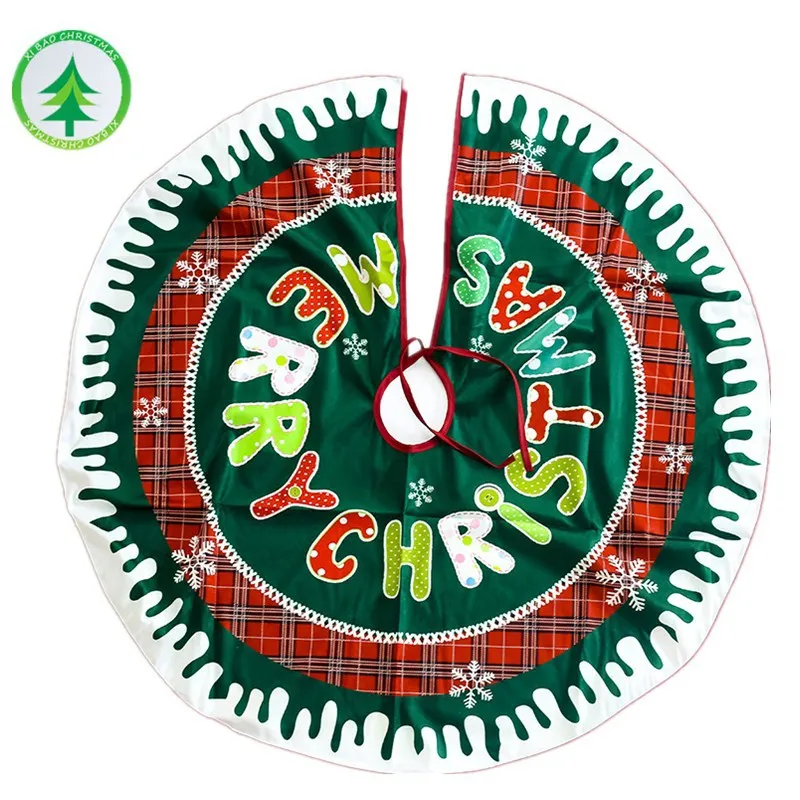 New Christmas Decorations 90cm Non-woven Fabric Cartoon Christmas Tree Skirt Creative Decoration Pendant Ornament Explosion