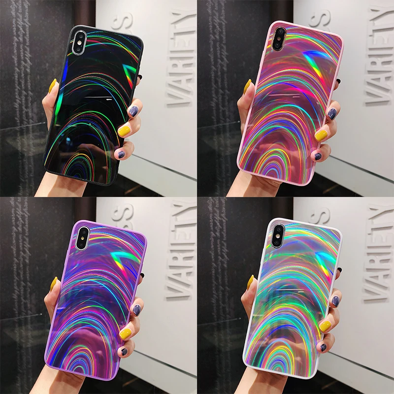 3D радужный чехол для Honor 20i 10i 8X Mate 30 20 Lite P20 P30 Pro блестящий зеркальный Huawei P Smart Plus Y6 Y7