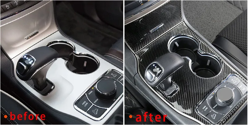 For Jeep Grand Cherokee- carbon fiber Electronic gear cup sticker 2pcs