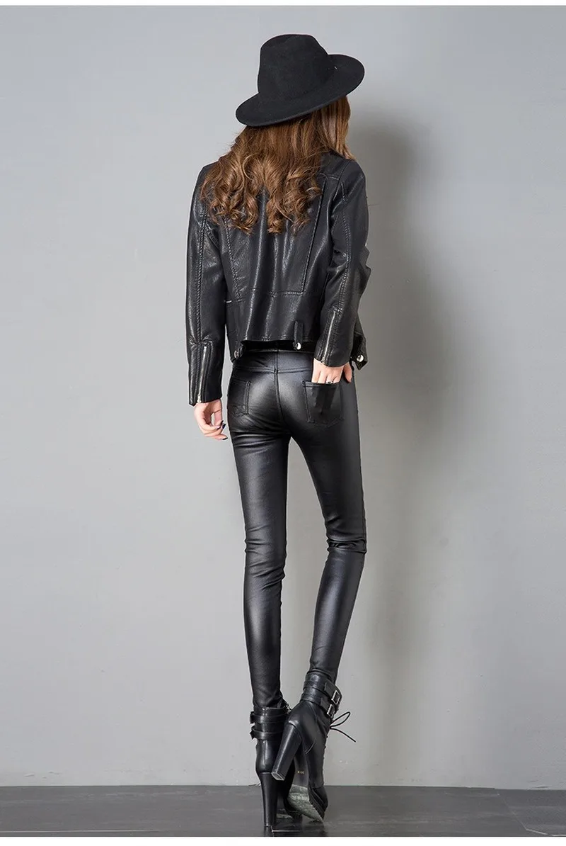 Стрейч Флисовые зимние штаны кожаные женские повседневные ПУ теплые женские Карандаш бархатные брюки тонкие осенние с высокой талией кожаные брюки-82