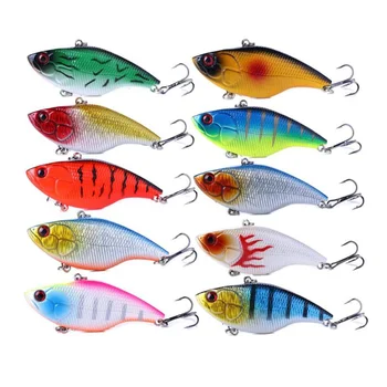 

100pcs 7.5cm 18g Winter Fishing Hard Bait VIB with Lead Inside Ice Sea Fishing Tackle Diving Swivel Jig Wobbler Lure