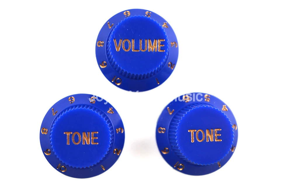 New Blue 1 Volume & 2 Tone/lot Electric Guitar Control Knobs For Strat