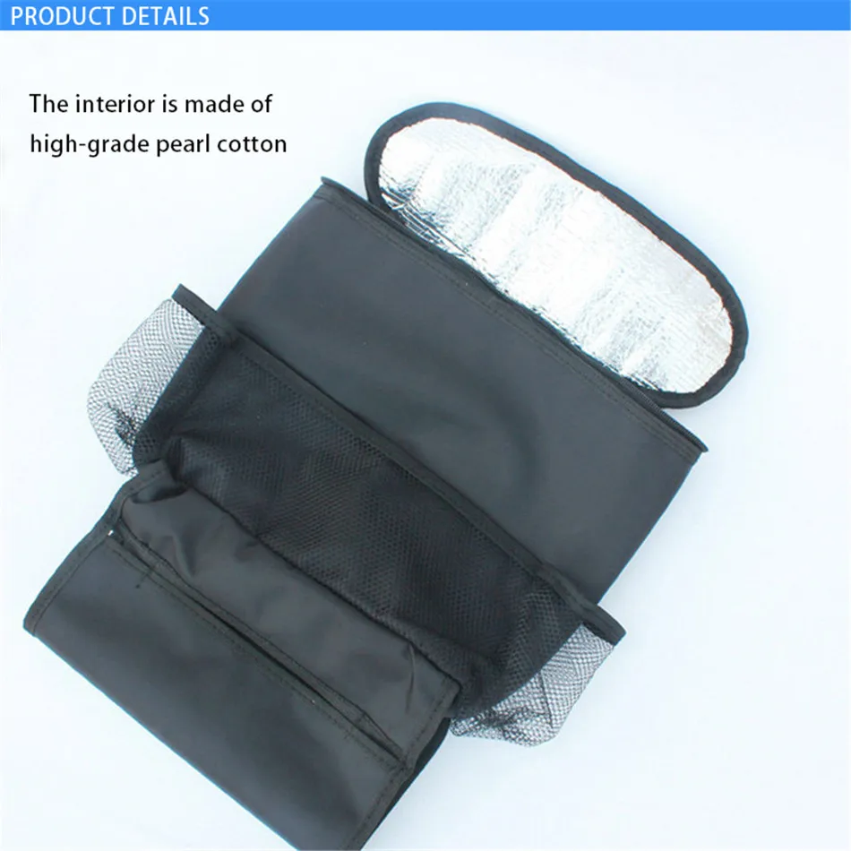 Black Car Seat Back Debris Storage Bag Insulation Ice Pack Travel Convenient Storage Bag 4YANG