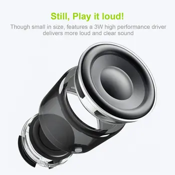 EWA A106 Pro Mini Bluetooth Speaker with Custom Bass Radiator, IPX7 Waterproof, Super Portable Speakers, Travel Case Packed 3
