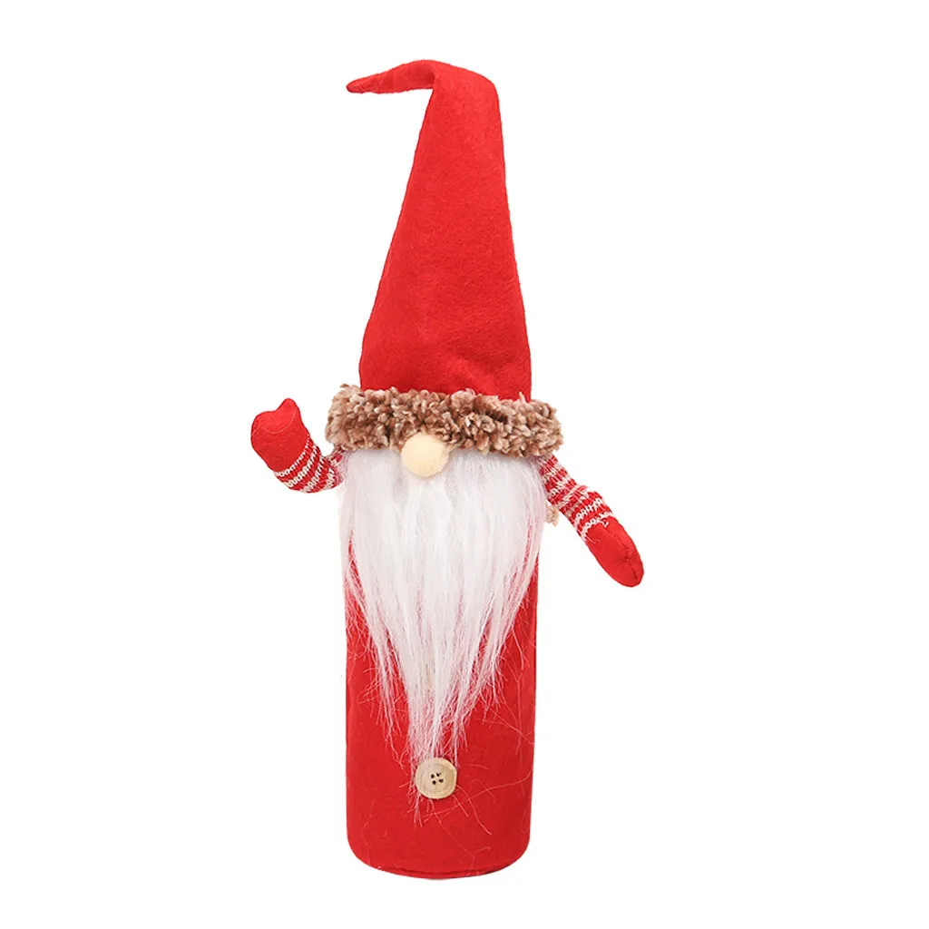 Красный Merry Christmas Santa Wine чехол для бутылки Xmas Festival вечерние декор стола подарок бытовые новые поступления Лучшие продажи Прямая поставка - Цвет: Красный