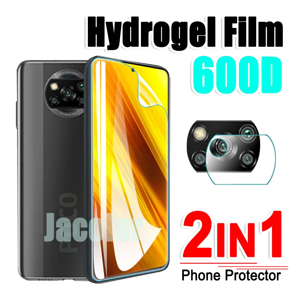 t mobile screen protector Safety Hydrogel Film For Xiaomi Poco X3 NFC Screen Protector/Back Cover Film/Camera Glass POCOX3 GT Pro Xiomi Water Gel Film HD mobile screen guard Screen Protectors