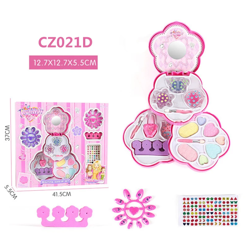 CZ021-D Набор для девочек, набор для макияжа, игрушки для ролевых игр, имитация косметички, косметички для красоты, набор инструментов для макияжа, набор детских ролевых игр, безопасные нетоксичные игрушки - Color: CZ021-D