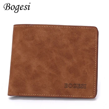 

Bogesi Vintage Frosted Short Slim Wallet Men Card Holder Mini Money Bag Small Male Purse Thin Walet Cuzdan Boy Vallet Kashelek