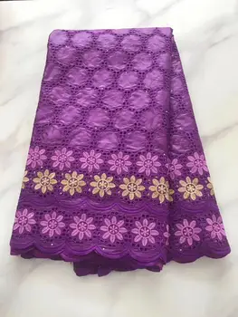 

PURPLE Perforated Circle Stones African Bazin Riche Fabric Embroidered High Quality 5Yds French Basin Brocade Patchwork Fabric
