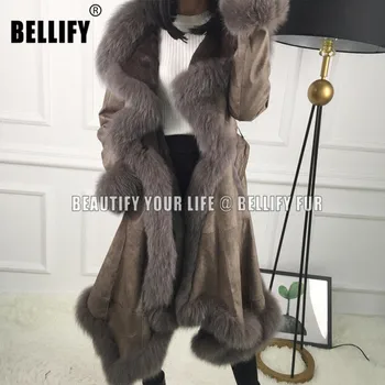Kaufen Beste Verkauf Herbst Winter Frauen Pelz Wildleder Ein StĂŒck Jacke Oberbekleidung Langarm Warme Luxury Real Fox Pelz MĂ€ntel