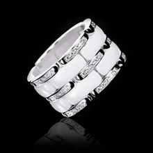 Мягкое керамическое кольцо trency, Двухрядное кольцо из нержавеющей стали с кубическим цирконием, серебряное кольцо от известного бренда, кольца на костяшки для женщин