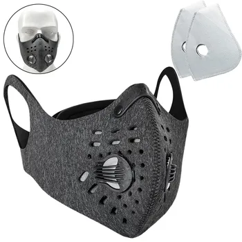 

Unisex Reusable Face Mask With 2PC Filter Anti Pollution PM2.5 Mouth Mask Dust Respirator Washable Safety Face Mouth Mask Cover