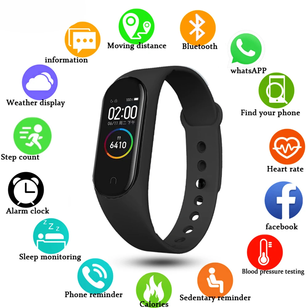 

Smart Wristband Smart Activity Tracker M4 Smart Bracelet Smart Band 4 Heart Rate Fitness Tracker Smart Watch for Men Women