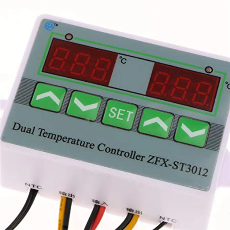 ST3012 DC 12 V/24 V AC 220V светодиодный термометр контроллер инкубатора интеллектуальный цифровой двойной зондовый термостат регулятор температуры