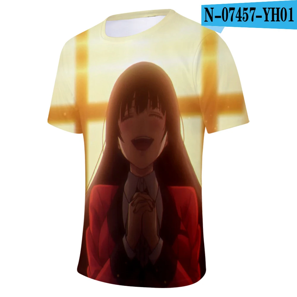 Kakegurui-компульсивный игрок 3D принт Мода Косплей Костюм короткий рукав повседневные футболки 2 - Цвет: Золотой