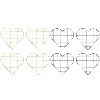

4pcs Nordic Heart Mesh Grid DIY Wall Photo Postcards Picture Display Organizer