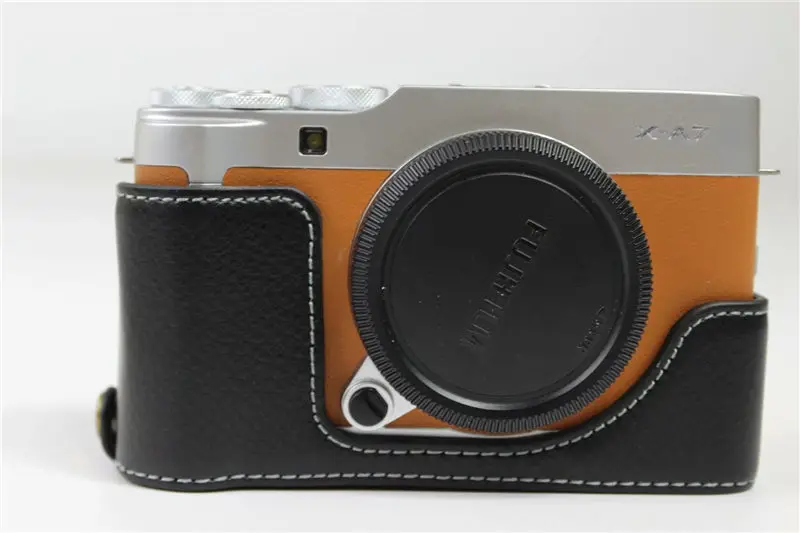 Сумка для камеры из натуральной кожи, чехол для Fujifilm X-A7 Fuji XA7, защитный чехол для батареи