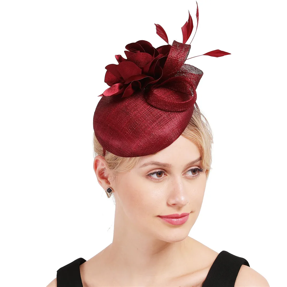 4 слоя sinamay вуалетки millinery Цветочные головные уборы церковные заколки для волос очаровательный стиль лук аксессуары для головы(заколки) высокого качества