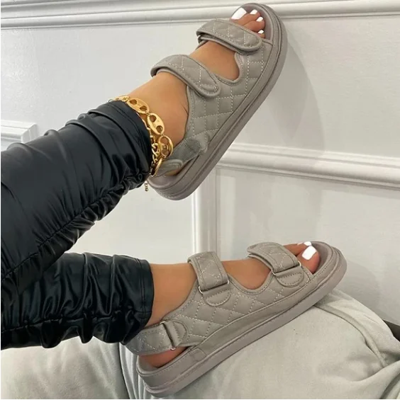 Сандалии женские на липучке дизайнерские роскошные босоножки-гладиаторы обувь