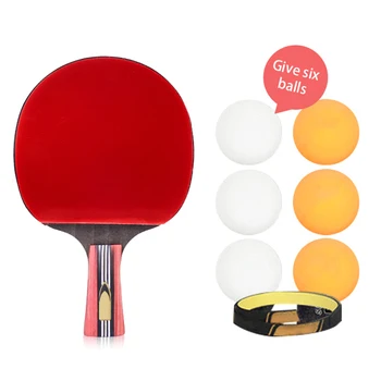 

6-Star Table Tennis Racket Ping Pong Paddle Set with 6 Ping Pong Balls Training Racquet Kit Portable Case Bag Dropshipping