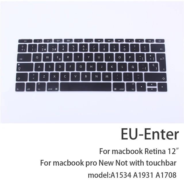 With ñ Spanish keyboard cover protector for macbook pro13 A2159 A1990 For macbook air 13 A1932 A1466 Keyboard protective film A1708