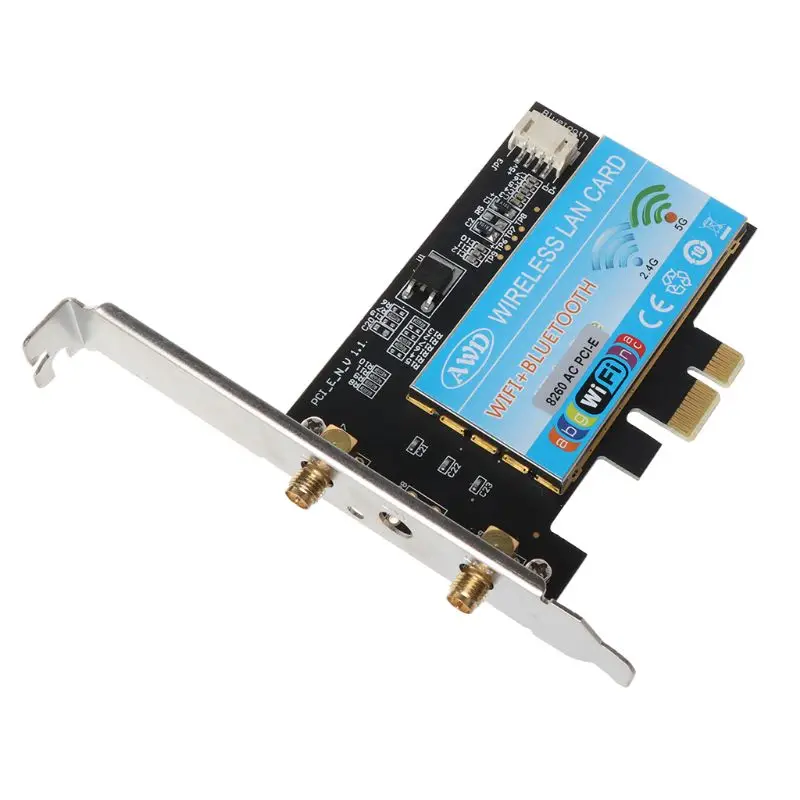 Для Intel 8260 AC 2,4G/5G Двухдиапазонная 802.11ac Bluetooth 4,2 PCI-E 1X Беспроводная настольная wifi WLAN карта с антенной для рабочего стола