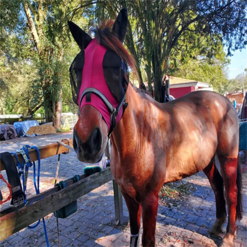 Маска с ушами для верховой езды УФ-защита от комаров эластичная Летающая маска |