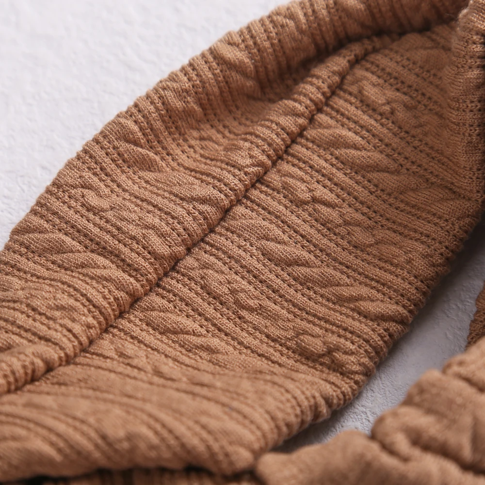 1pcs Waffle Cable Knit Knot Baby Headbands Newborn Baby Nylon Elastic Hairbands Ribbed