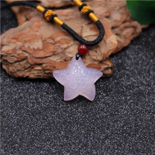 

Natural Agate Starfish Pendant Beads Necklace Charm Jewellery Fashion Accessories Hand-Carved Man Woman Luck Amulet Gifts
