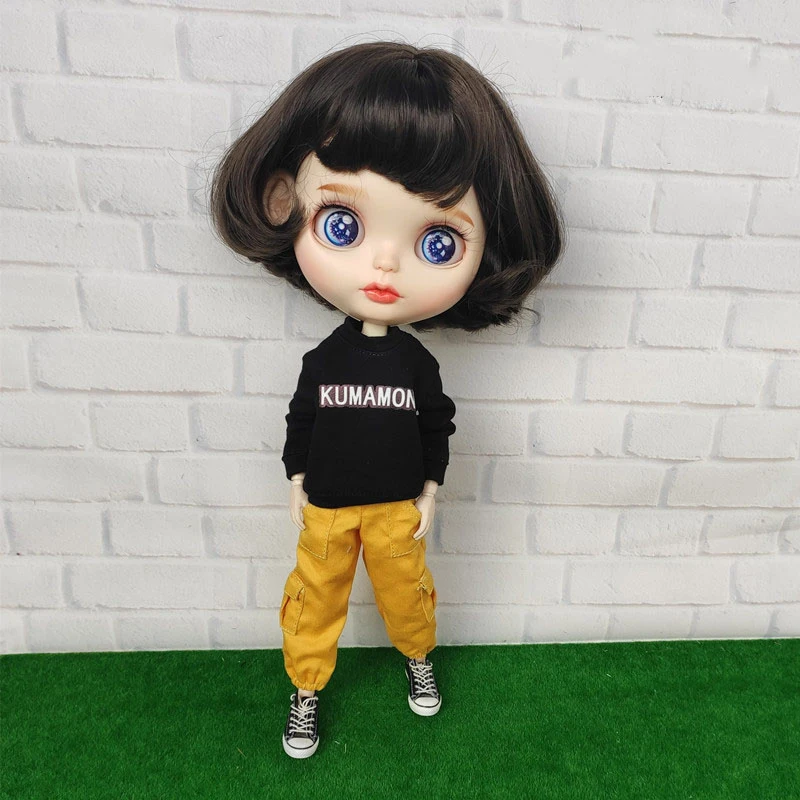 Крутая кукла Blyth одежда с длинным рукавом Толстовка/Blyth комбинезоны брюки для ob24 Barbies Licca одежда для «пуллип» для кукла 1/6 аксессуары