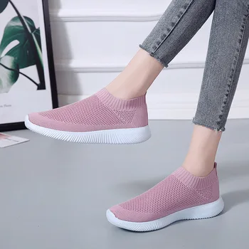 

Women Running Shoes Mesh Breathable Slip-On Shoes Women Comfortable wild Sneakers Large size Lazy shoes C35-74