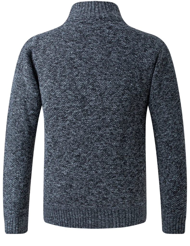 camisola de inverno outono masculina nova com zíper cardigan com tolo quente casual solto camisola de malha cor sólida gola