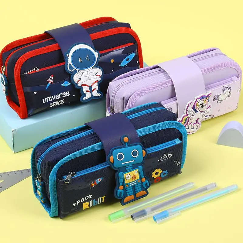 Yuanbang Large Capacity Student Pencil Case Kawaii Cute Pencil Cases School Supplies Stationery Bags Pencil Box, Size: 1 Pack, Gray