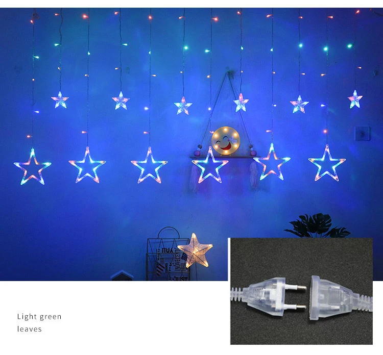 12 шт. светодиодный строка светильник s Star Шторы светильник Фея Decororation на свадьбу и день рождения для рождественской вечеринки DIY праздничные украшения поставки - Цвет: 4