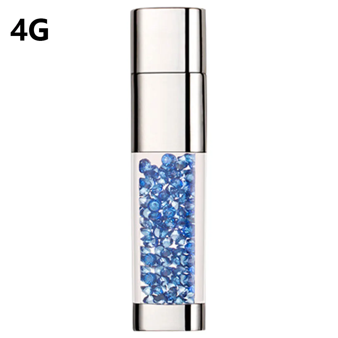 Navy blue 4GB Красочный один кусок мини флэш USB2.0 кристалл элемент флэш-диск ручка привода для Apple Android - Цвет: Navy blue 4GB